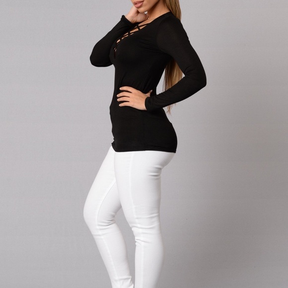 Black Date Night Top - Picture 2 of 3